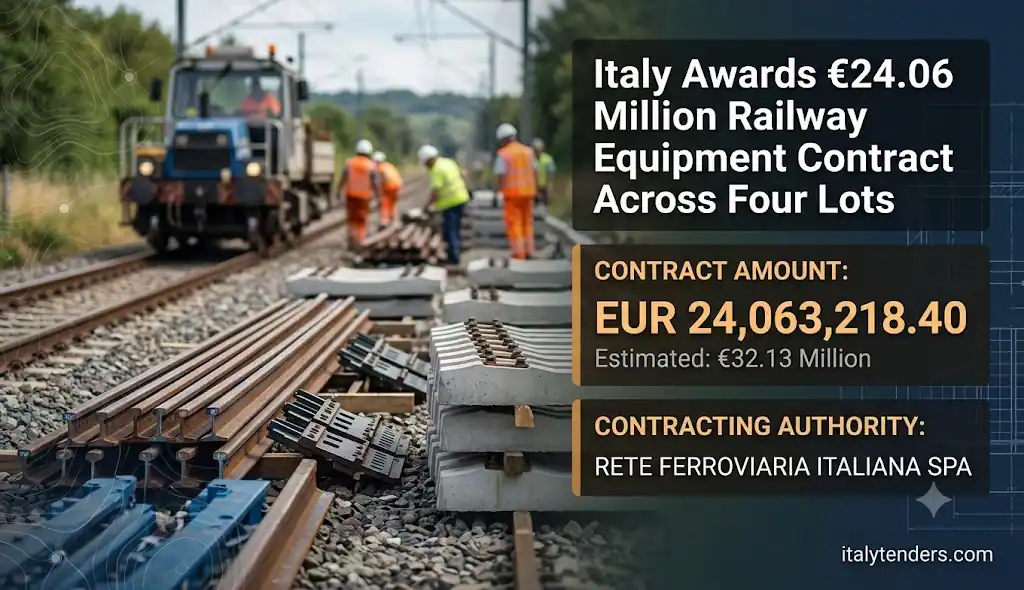 Italy Awards €24.06 Million Railway Equipment Contract Across Four Lots