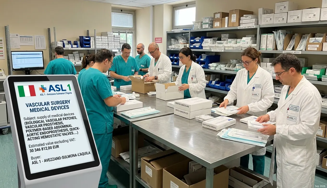 Multiple Medical Device Suppliers Secure Framework Agreements for Vascular Surgery Units in Abruzzo