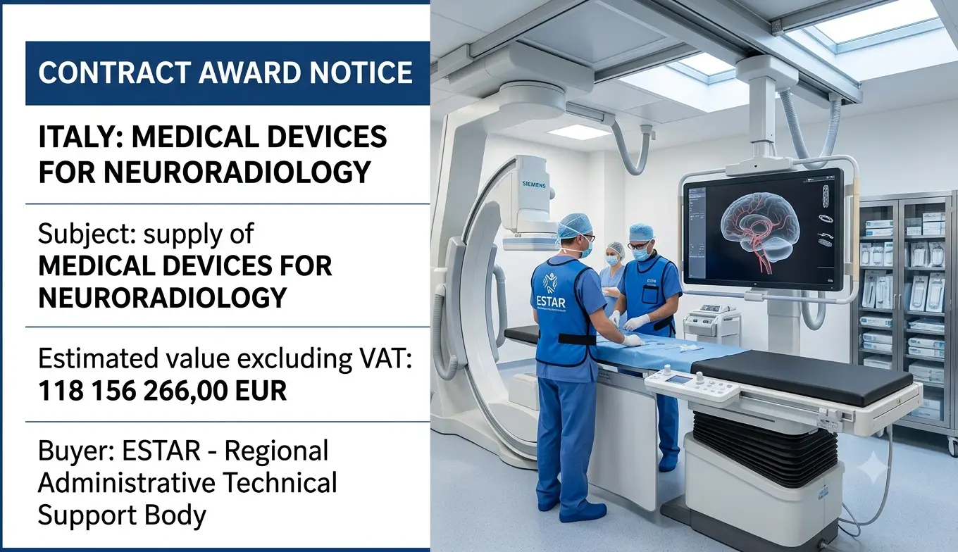 ESTAR Secures 117 Million Euro Framework Agreement for Neuroradiology Medical Devices Across Tuscany